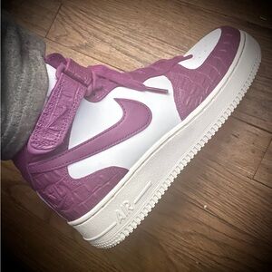 Nike Air Force 1 Mid Purple and White Sneakers Sz 8.5